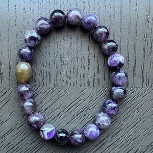 Amethyst with rice shape OJ bracelet 10mm SIZE 7’